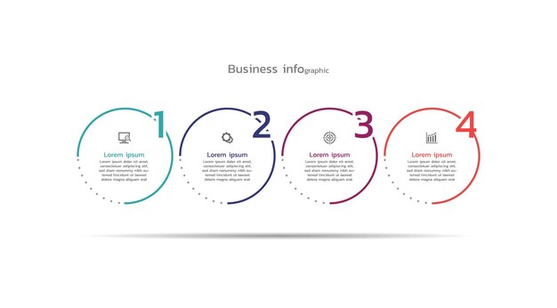 business infographic template elements background with four step