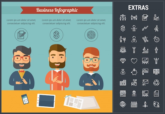 Business infographic template and elements.