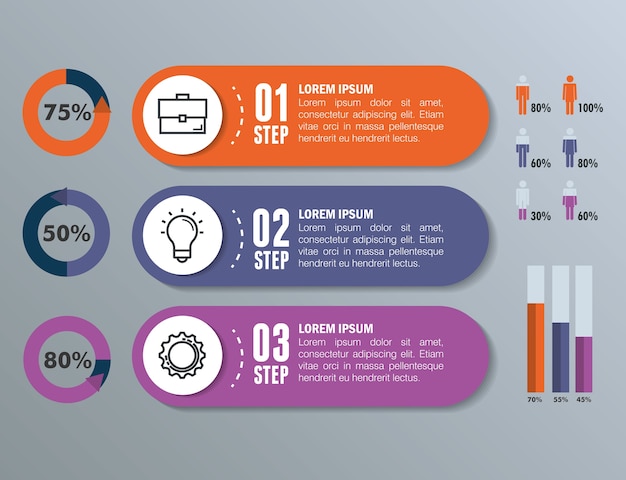 비즈니스 Infographic 템플릿 아이콘