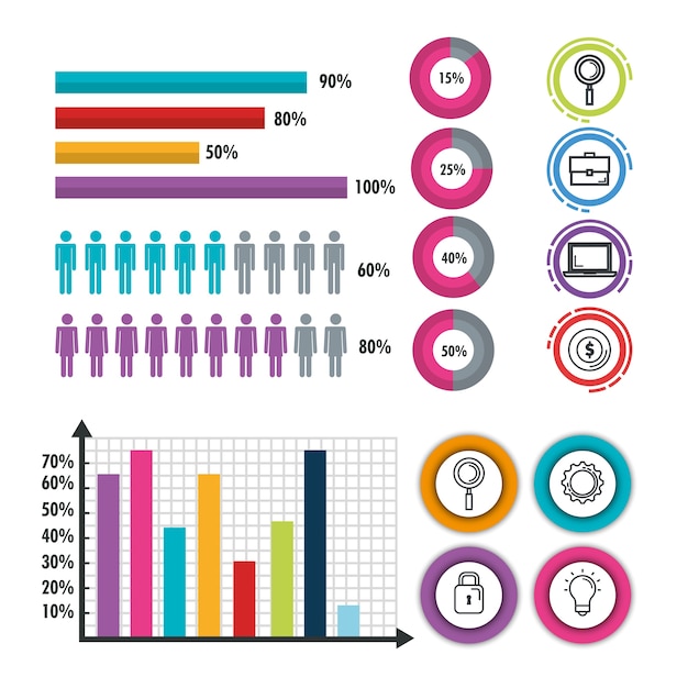 Vector business infographic template icons