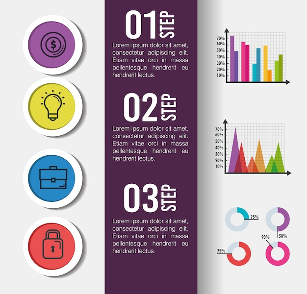 business infographic template icons