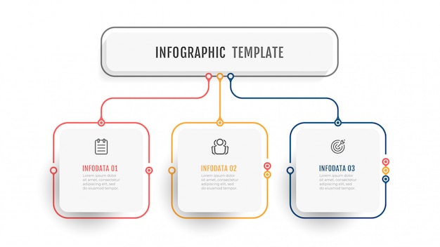 Business infographic template. Thin line design label with icon and 3 options, steps or processes.