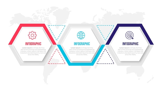 Modello di infografica aziendale etichetta di design a linea sottile con icona e 3 opzioni passaggi o processi