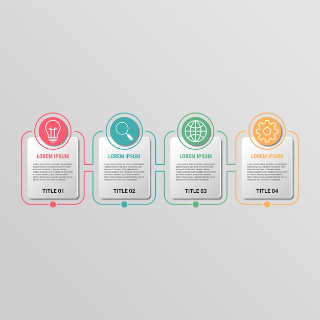 Business infographic template Thin line design label with icon and 4 options steps or processes