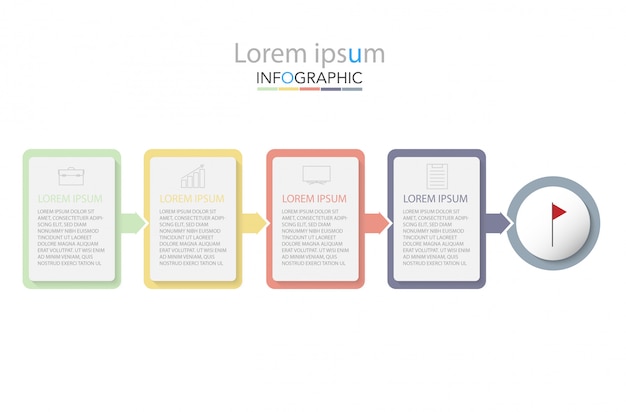 Modello di business infografica. linea sottile con numeri cinque opzioni o passaggi.