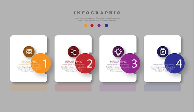 Business infographic template with 4 option