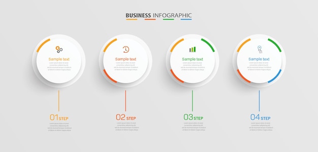 Business infographic template with 4 options or steps