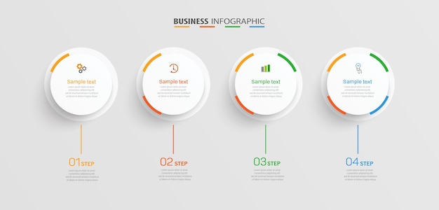 4가지 옵션 또는 단계가 있는 비즈니스 인포그래픽 템플릿