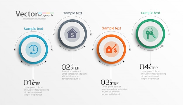 Business  infographic template with 4 options or steps