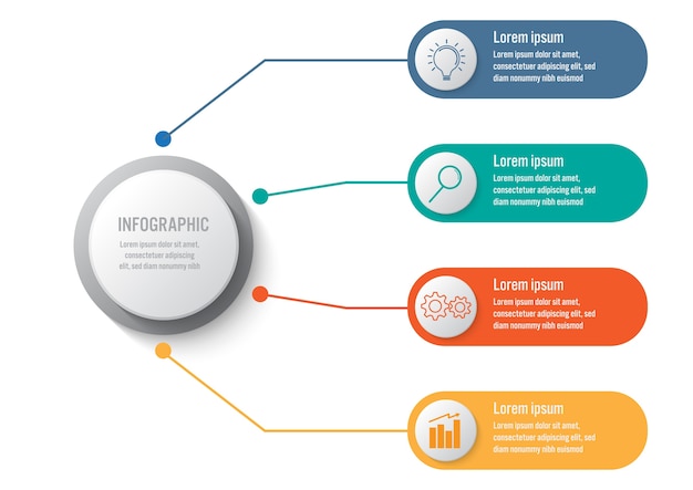 Бизнес-инфографический шаблон с 4 вариантами