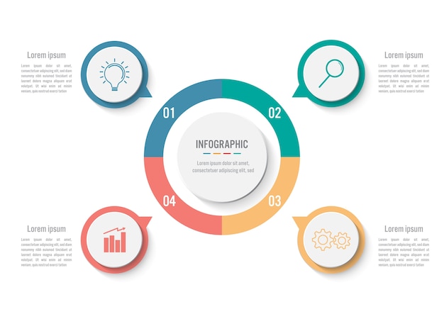 Business infographic template with 4 options