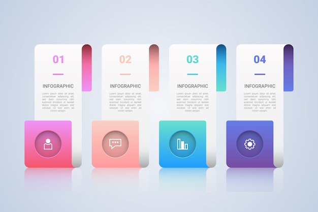 Business Infographic  Template with 4 Step Labels