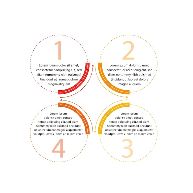Шаблон бизнес инфографики с 4 шага