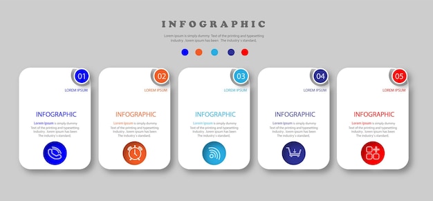 Business infographic template with 5 option