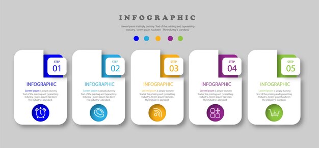 Business infographic template with 5 option