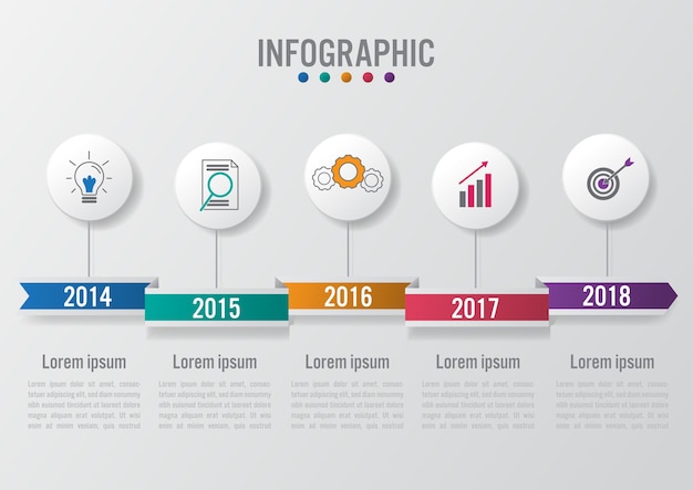 Business infographic template with 5 options