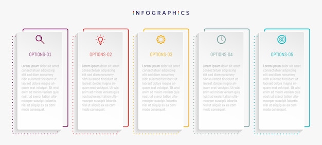 Modello di infografica aziendale con 5 opzioni