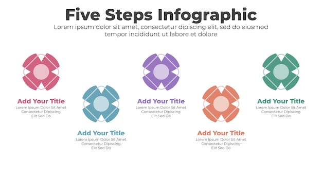 Business infographic template with 5 steps or options for presentation