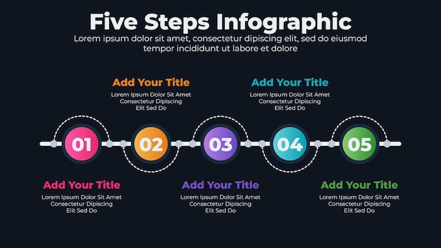 Vector business infographic template with 5 steps or options for presentation