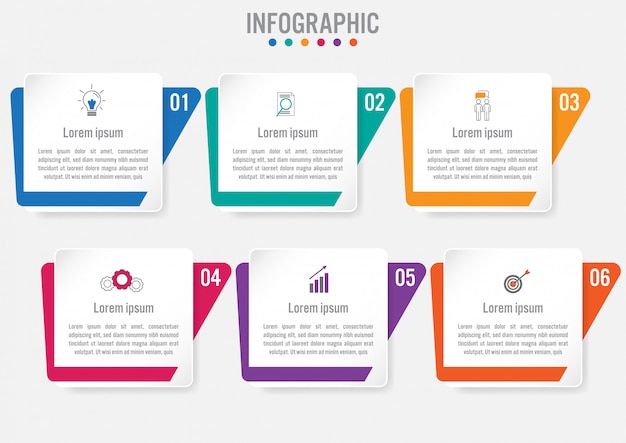 6 옵션 비즈니스 infographic 템플릿