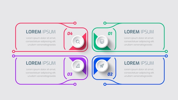 Business infographic template with abstract design circle label 4 options for presentation