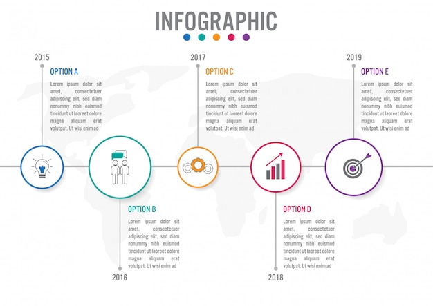 Business infographic template with circular