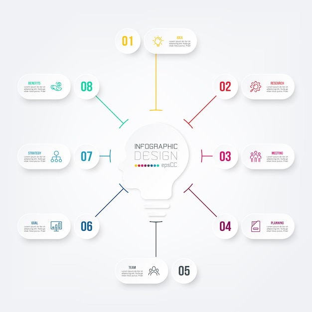 다이어그램이 있는 비즈니스 Infographic 템플릿