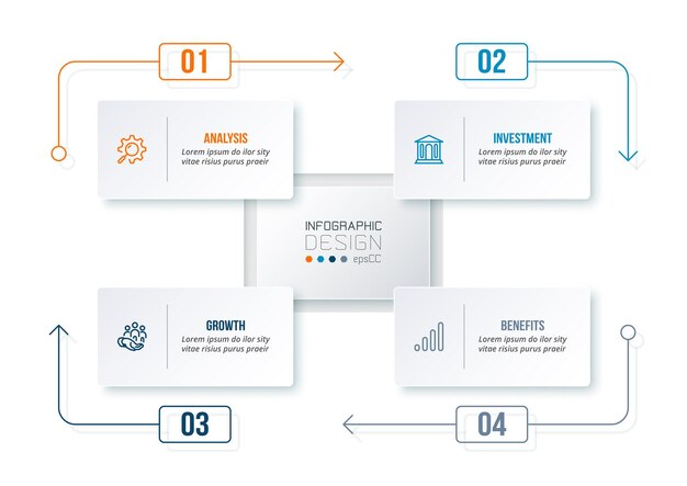 벡터 다이어그램이 있는 비즈니스 infographic 템플릿