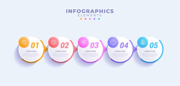 5 옵션 비즈니스 Infographic 템플릿