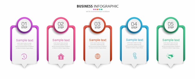 5 단계 비즈니스 infographic 템플릿