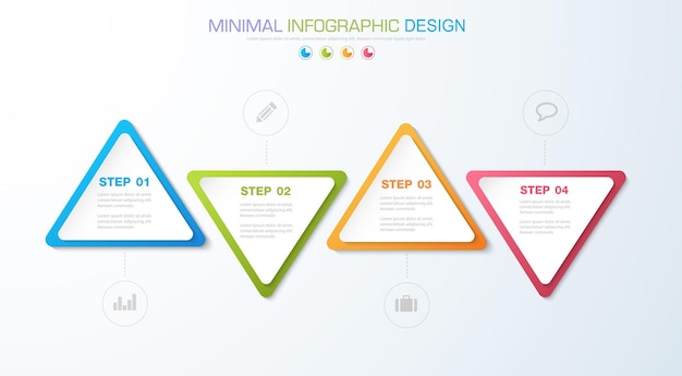 Vettore modello di infografica aziendale con illustrazione del design vettoriale dell'icona