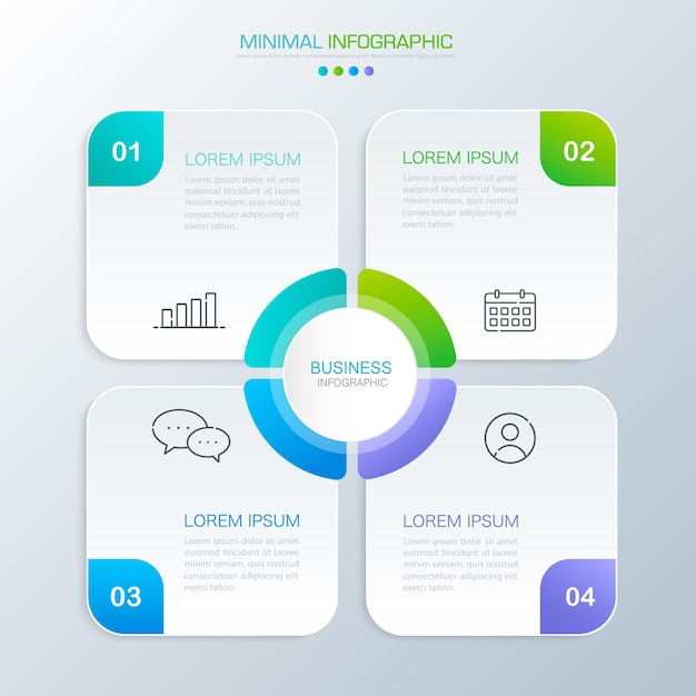 Modello di infografica aziendale con illustrazione del design vettoriale dell'icona