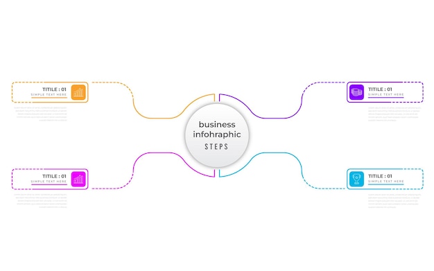 Business infographic template with icons and 4 options or steps