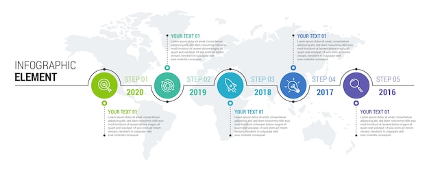 Vector business infographic template with icons and numbers 5 options or steps