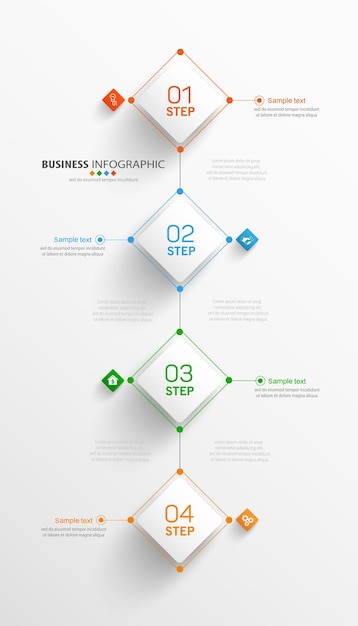 Modello di business infografica con opzioni, passaggi o processi