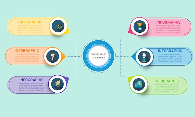 Business infographic template with options