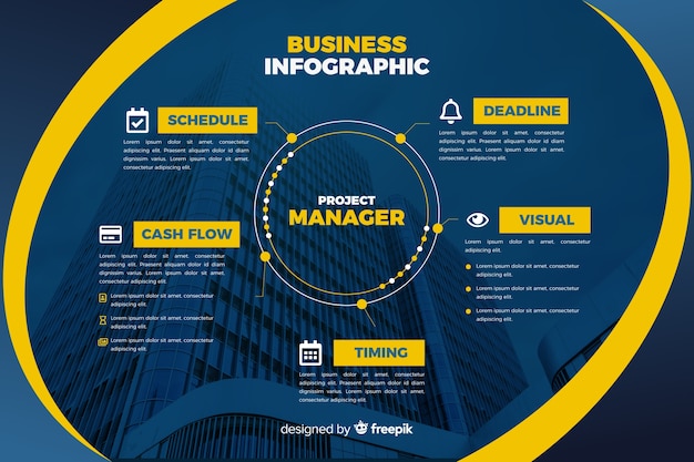 Business infographic template with photo