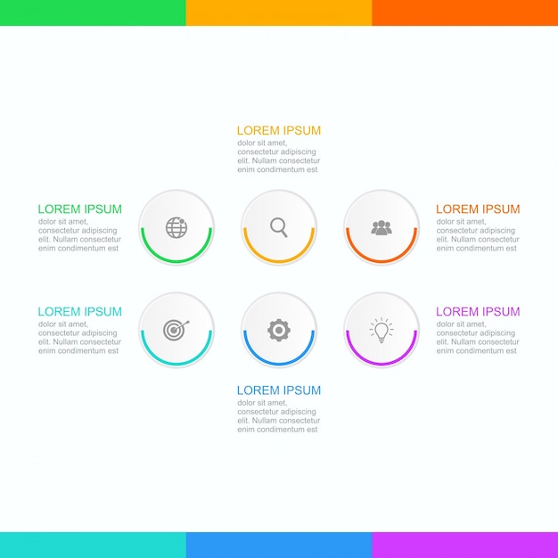 6 옵션 비즈니스 infographic 템플릿