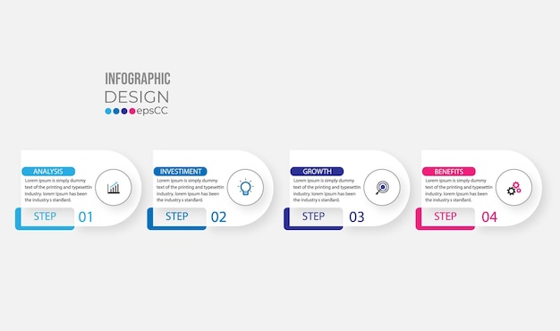 Business infographic template with step or option design