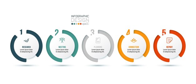 Business infographic  template with step or option design