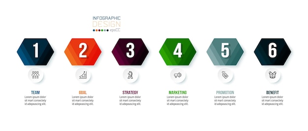 Modello di infografica aziendale con design a gradini o opzioni.