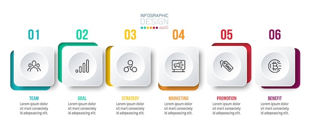 Modello di infografica aziendale con design di passaggi o opzioni