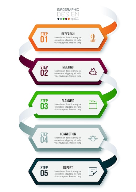 벡터 단계 또는 옵션 디자인이 포함된 비즈니스 infographic 템플릿