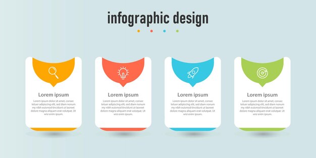 Business infographic template with steps  