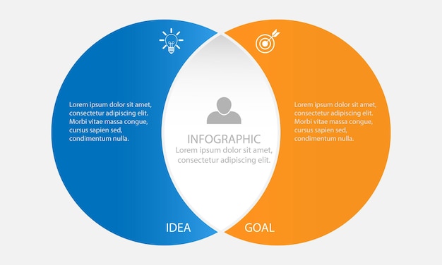 Vector business infographic thin line design with numbers 2 options or steps