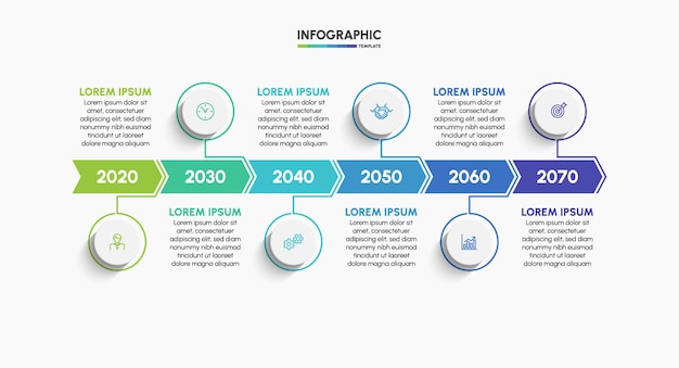 Business infographic timeline icons designed for abstract background template