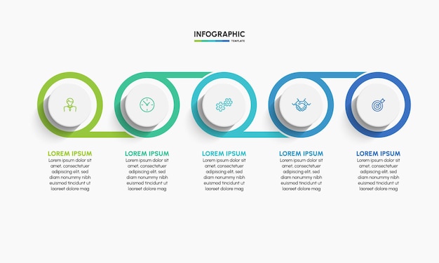 Vettore icone della timeline infografica aziendale progettate per il modello di sfondo astratto