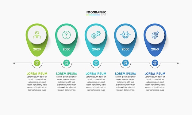 추상적 인 배경 템플릿을 위해 설계된 비즈니스 infographic 타임 라인 아이콘