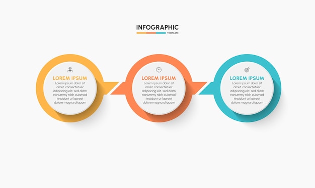 Icone della timeline infografica aziendale progettate per il modello di sfondo astratto
