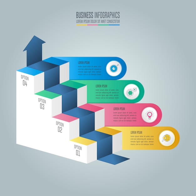 Vector business infographic with 4 options.